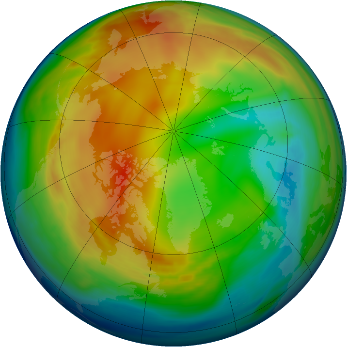 Arctic ozone map for 11 January 2006